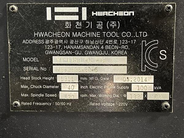 HWACHEON VT-1150 MC M/G | 9