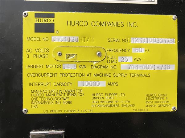HURCO BMC 4020HT/M | 8